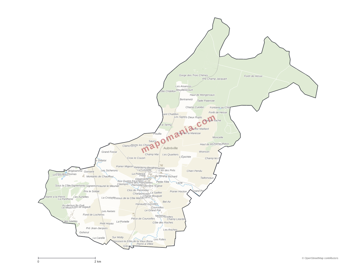 Carte de Aubréville à personnaliser