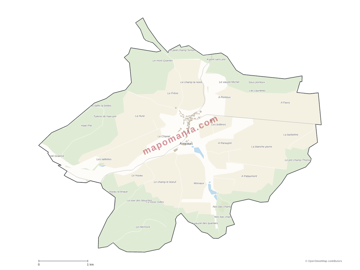 Carte de Avocourt à personnaliser