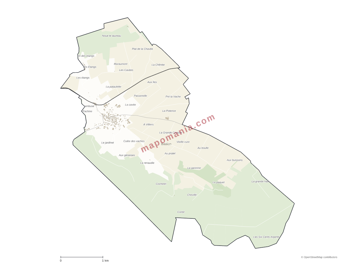 Carte de Baâlon à personnaliser