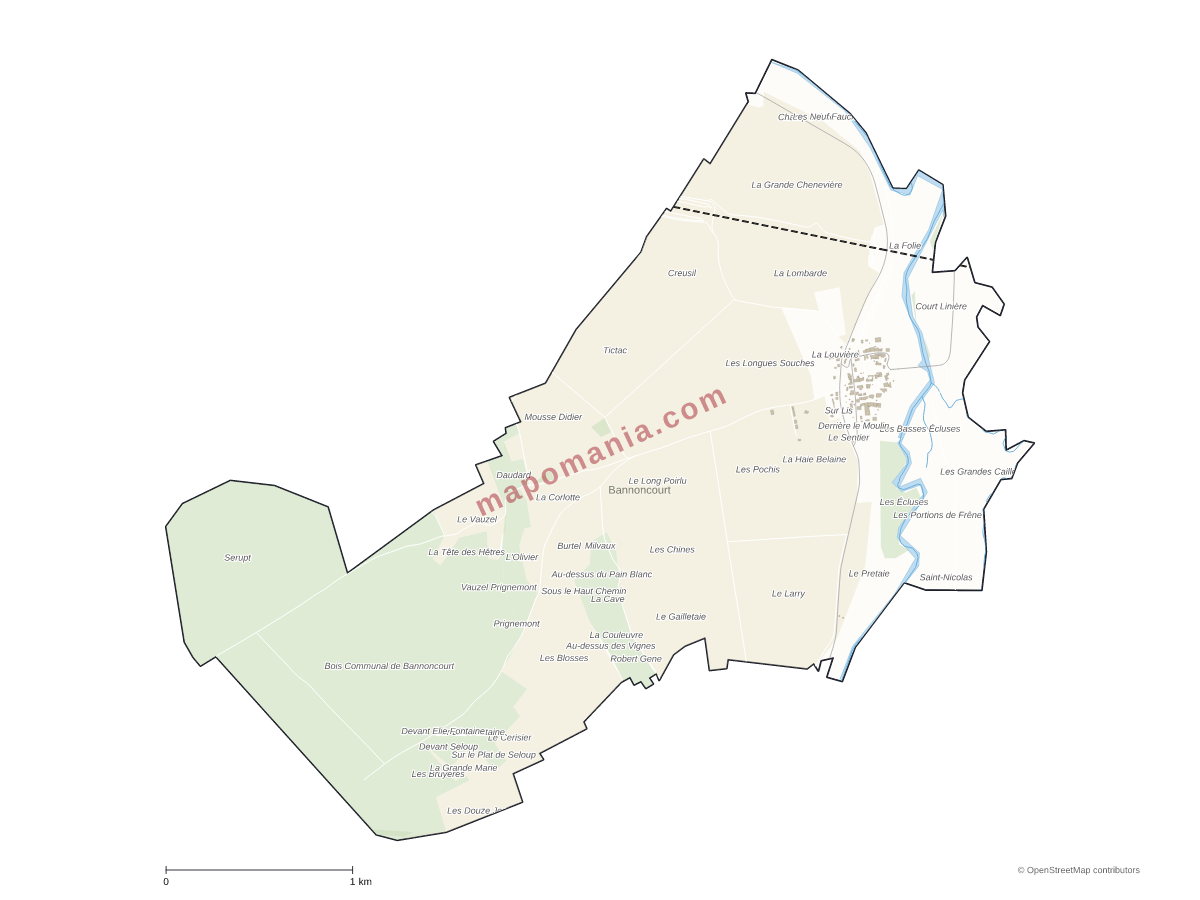 Carte de Bannoncourt à personnaliser