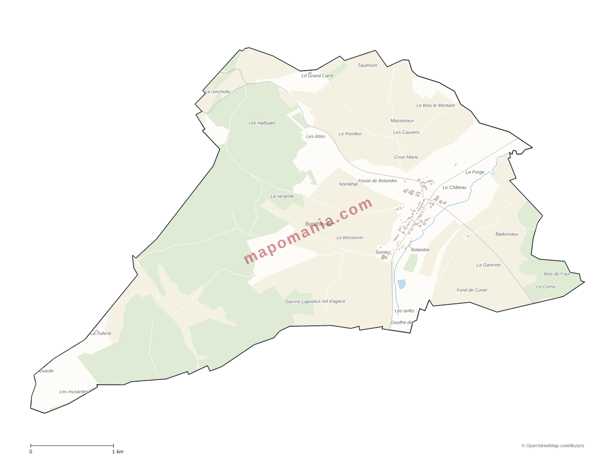 Carte de Bantheville à personnaliser