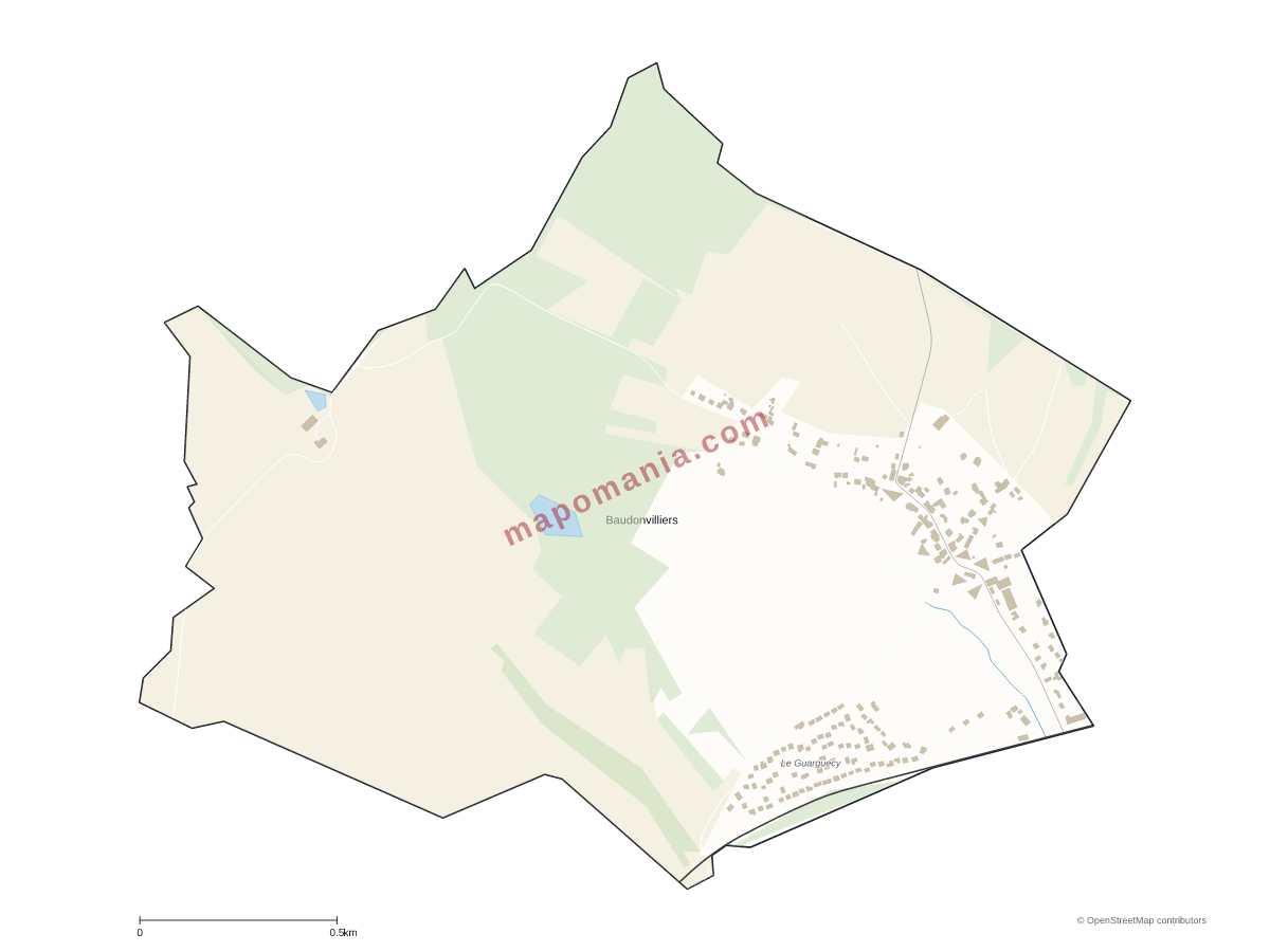 Carte de Baudonvilliers à personnaliser