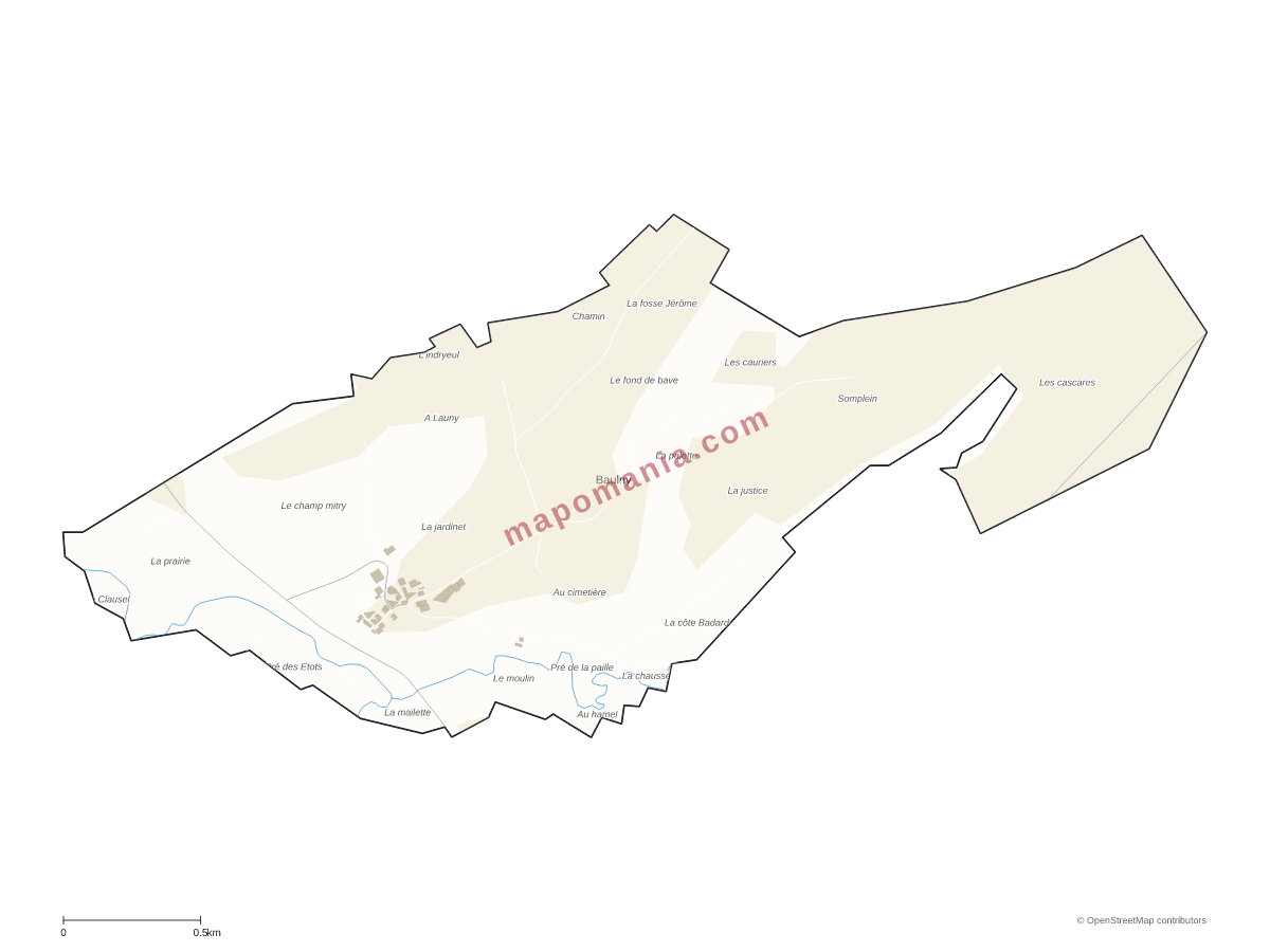 Carte de Baulny à personnaliser