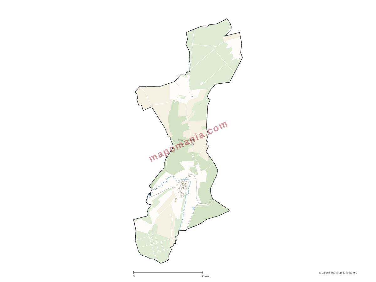 Carte de Bazincourt-sur-Saulx à personnaliser