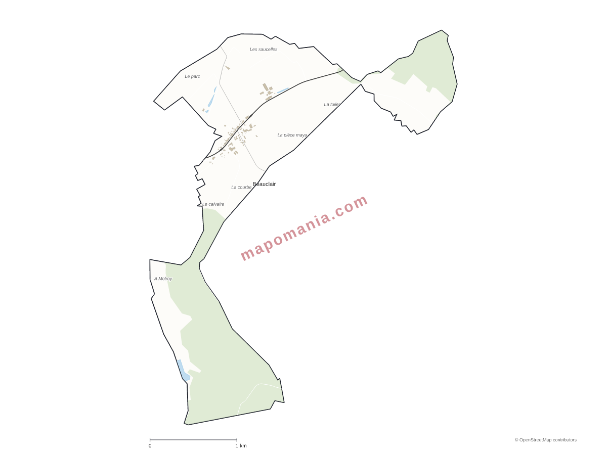 Carte de Beauclair à personnaliser