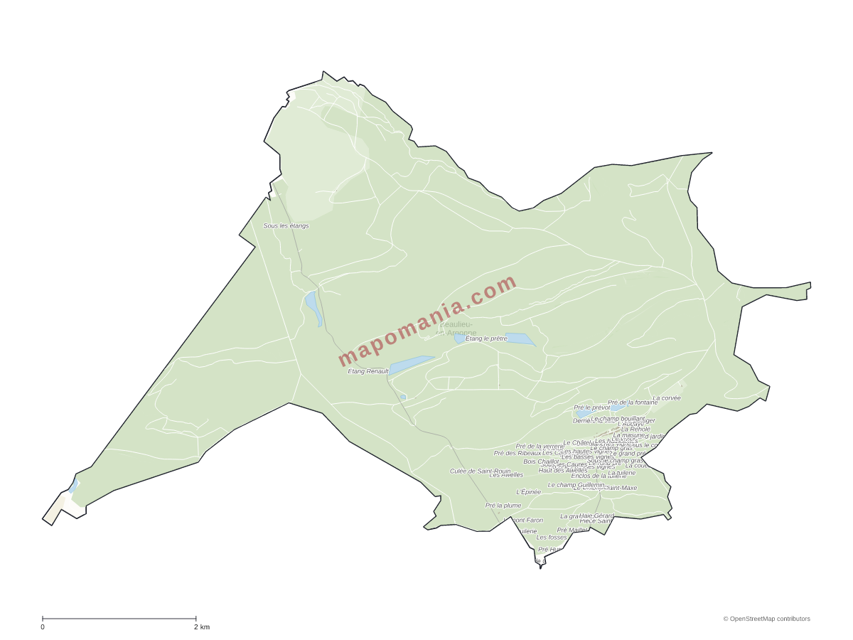 Carte de Beaulieu-en-Argonne à personnaliser