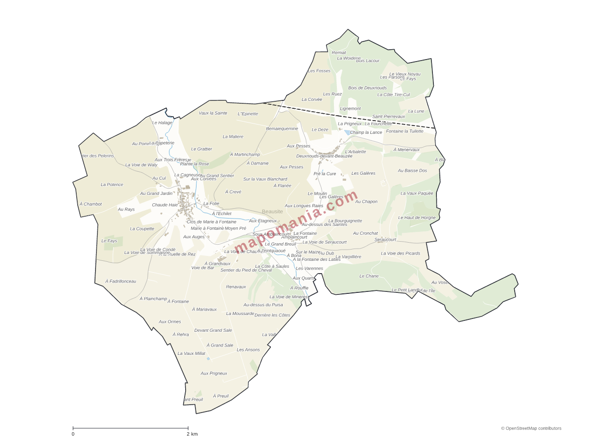 Carte de Beausite à personnaliser