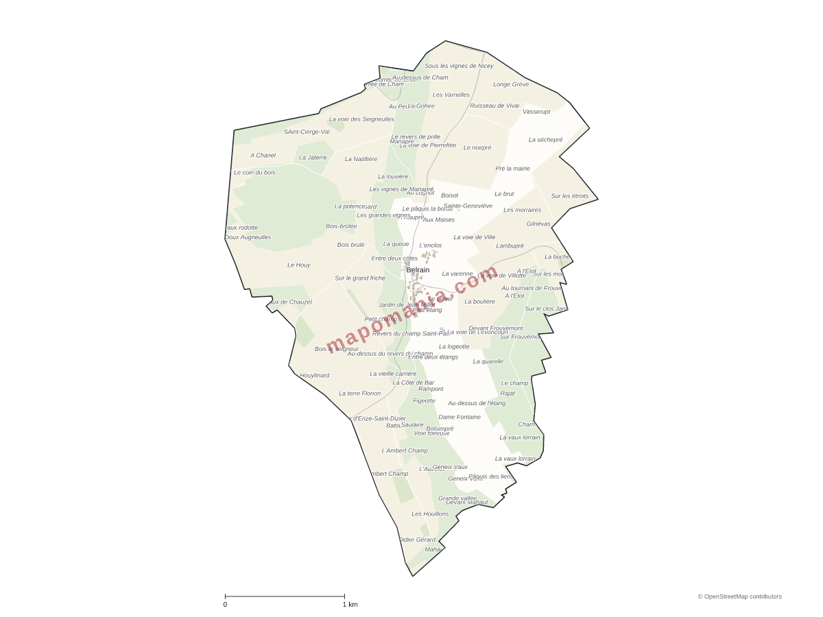 Carte de Belrain à personnaliser