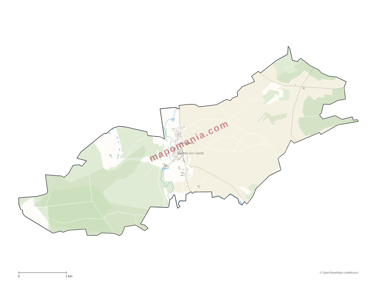 Carte de Beurey-sur-Saulx à personnaliser