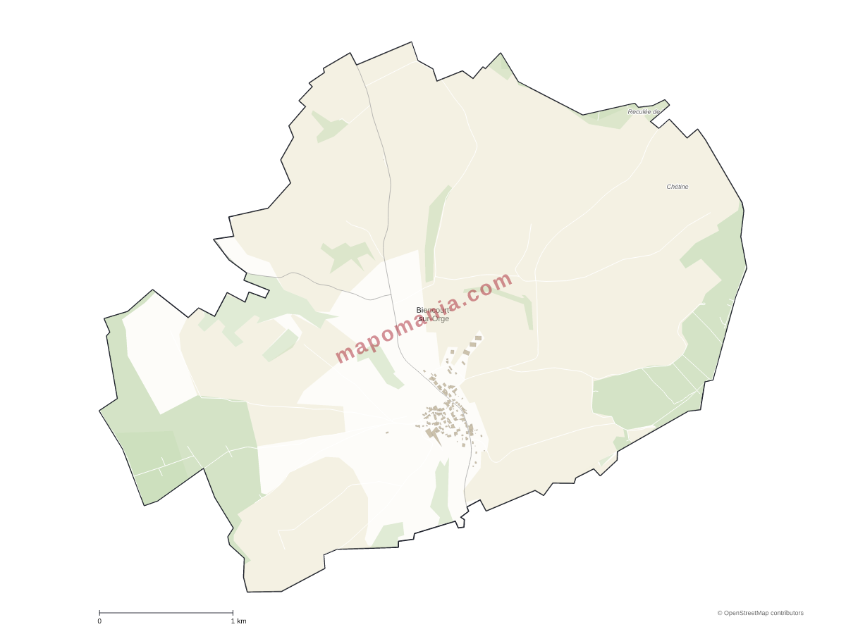 Carte de Biencourt-sur-Orge à personnaliser