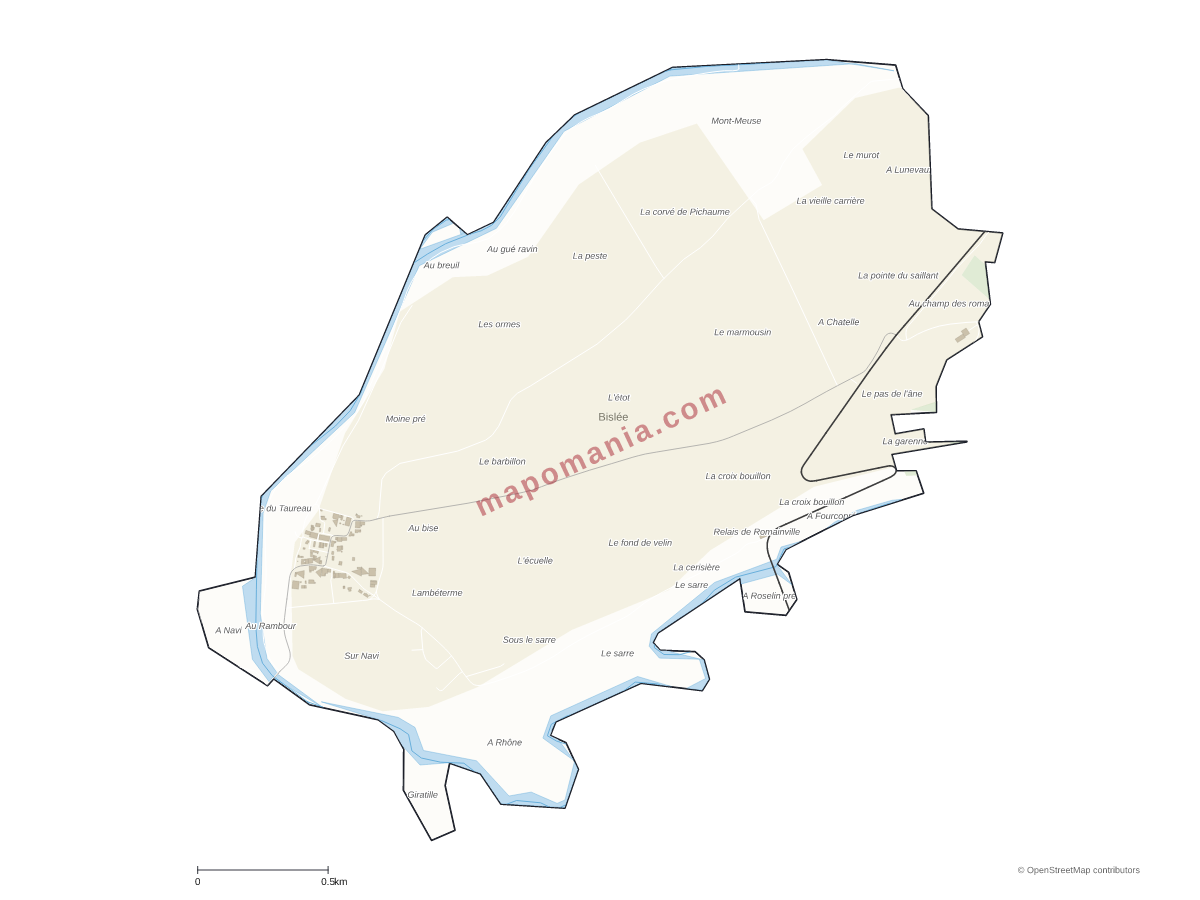 Carte de Bislée à personnaliser
