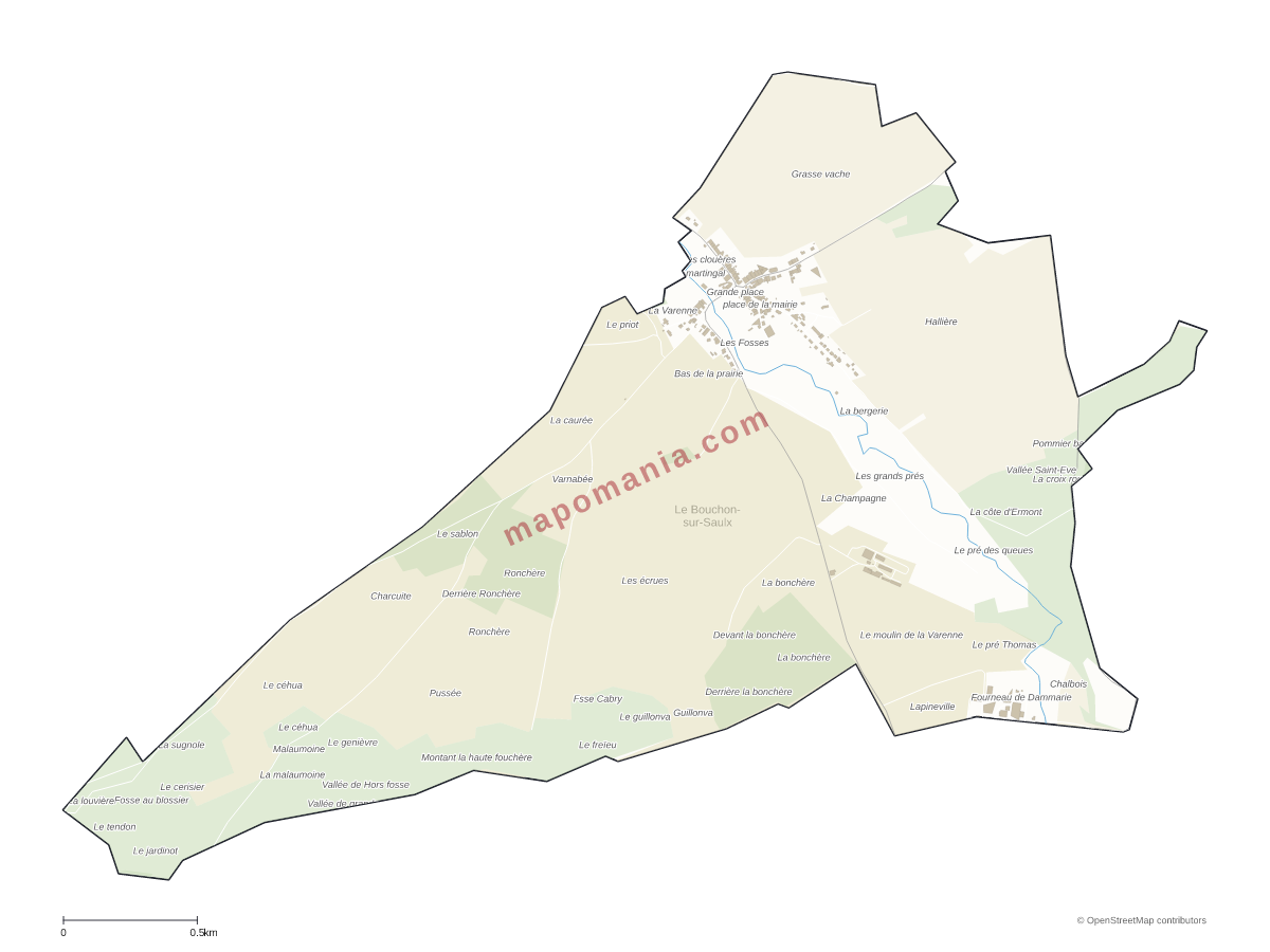 Carte de Le Bouchon-sur-Saulx à personnaliser