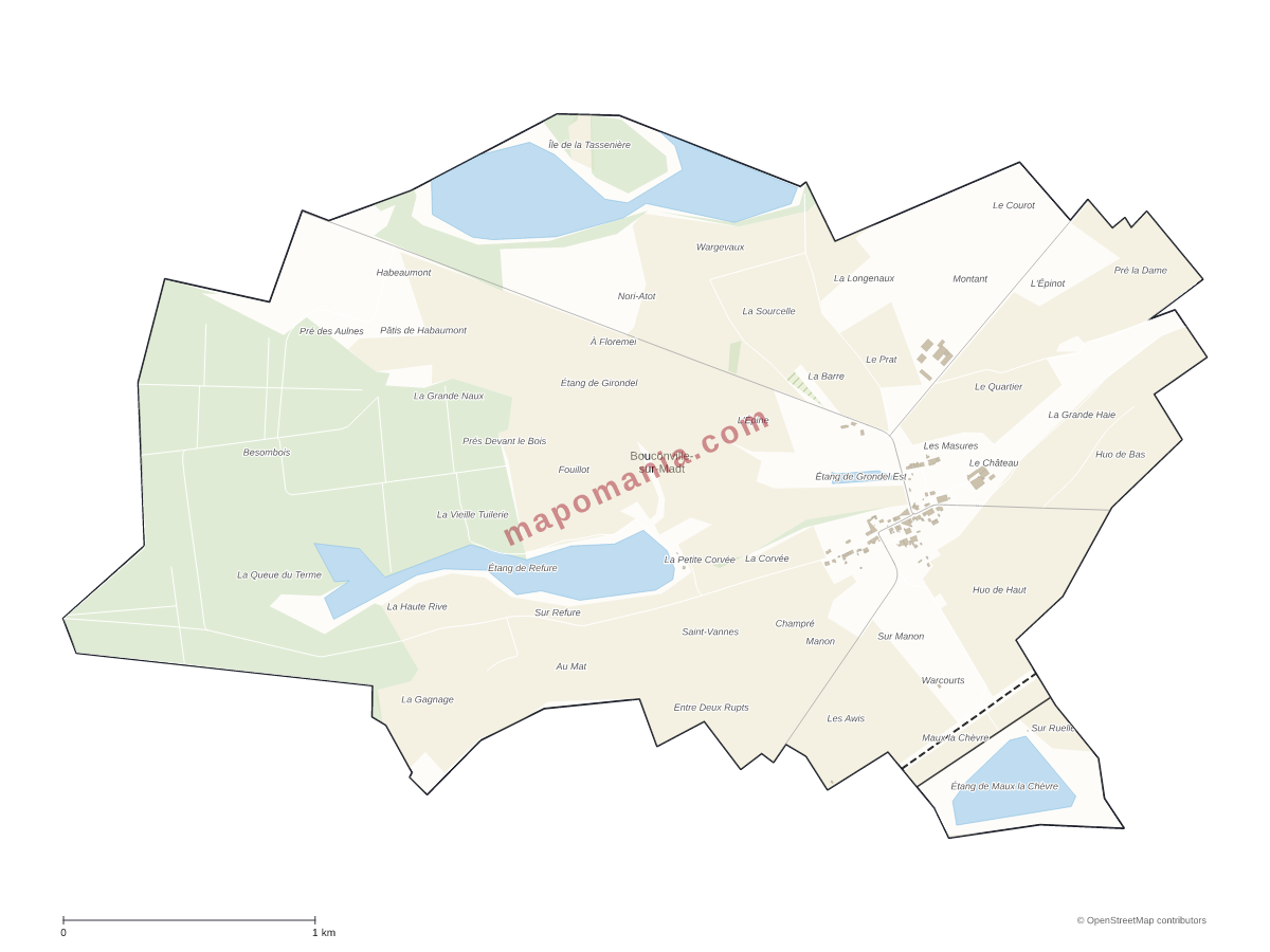 Carte de Bouconville-sur-Madt à personnaliser