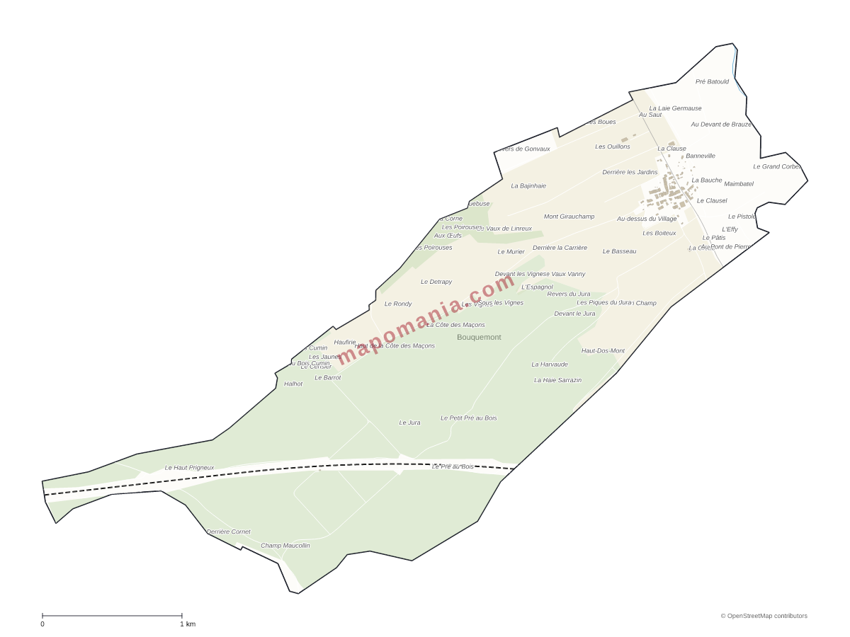 Carte de Bouquemont à personnaliser