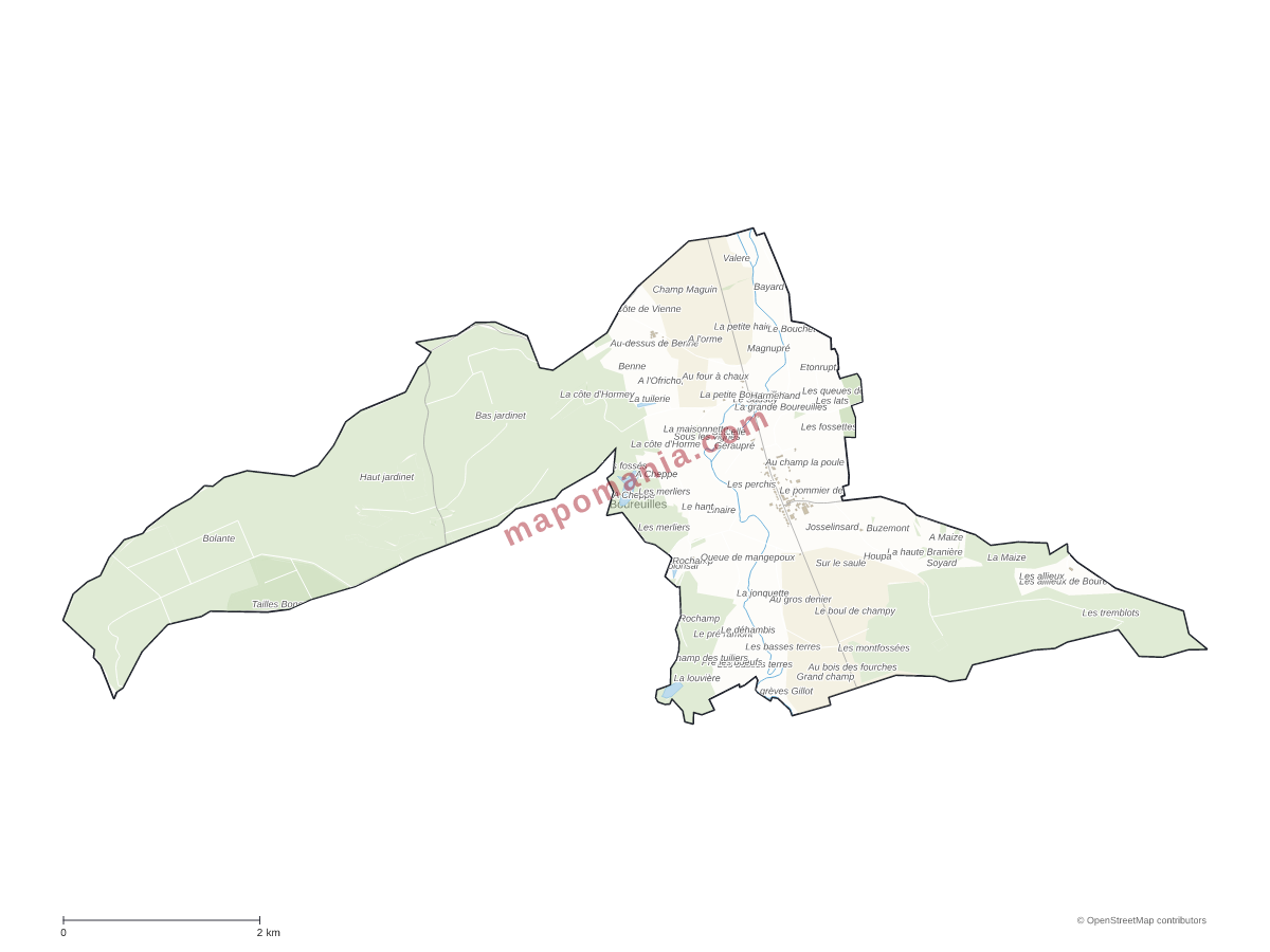 Carte de Boureuilles à personnaliser