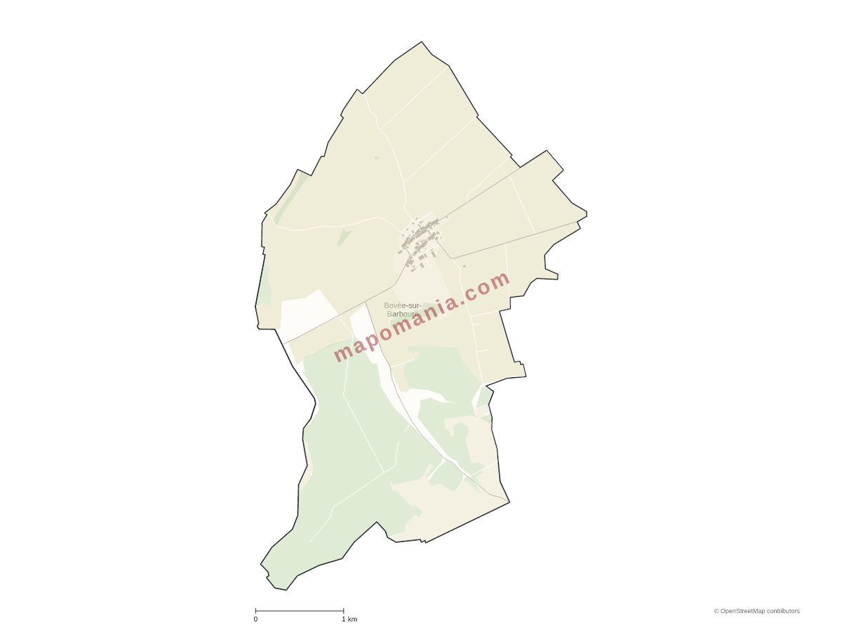 Carte de Bovée-sur-Barboure à personnaliser