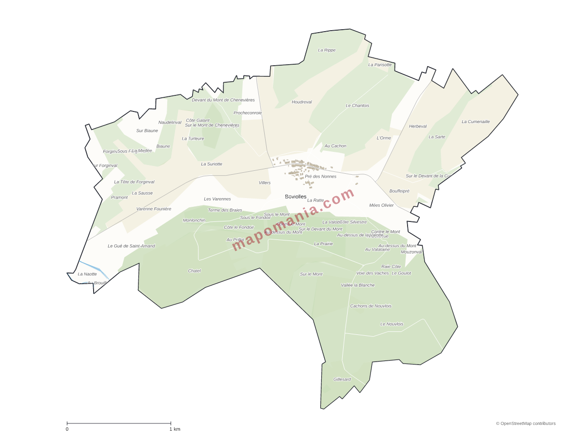 Carte de Boviolles à personnaliser