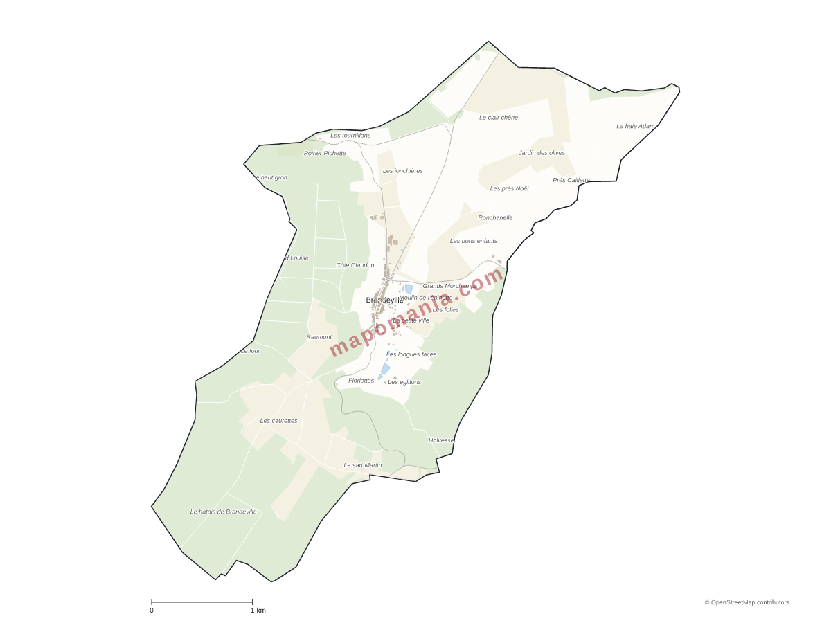 Carte de Brandeville à personnaliser