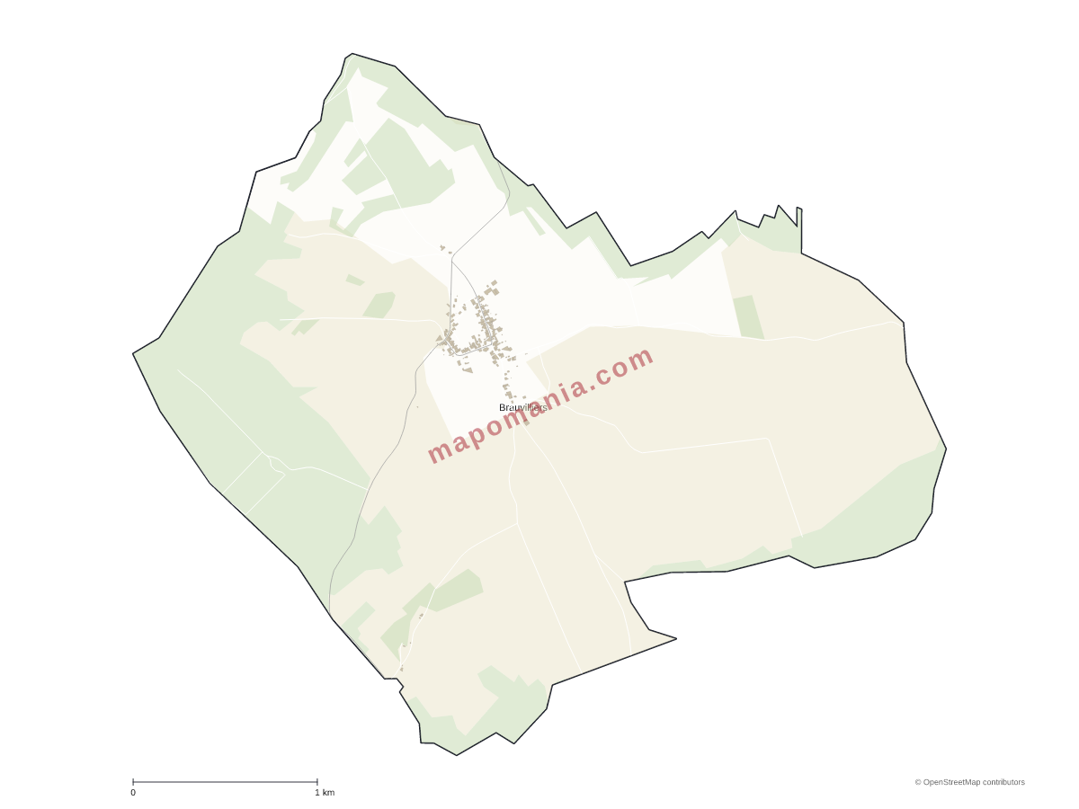 Carte de Brauvilliers à personnaliser