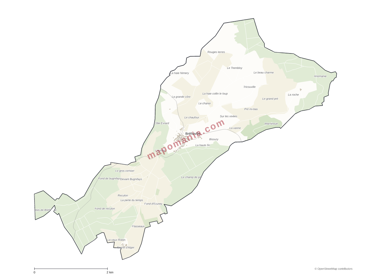 Carte de Bréhéville à personnaliser