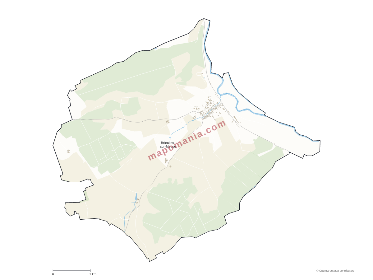 Carte de Brieulles-sur-Meuse à personnaliser