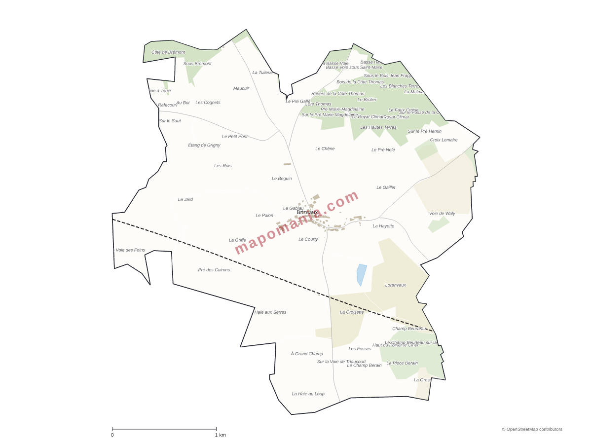 Carte de Brizeaux à personnaliser
