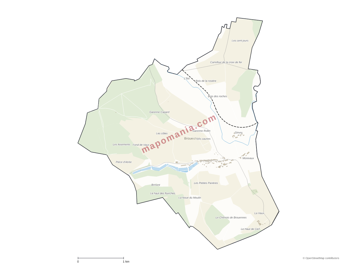 Carte de Brouennes à personnaliser