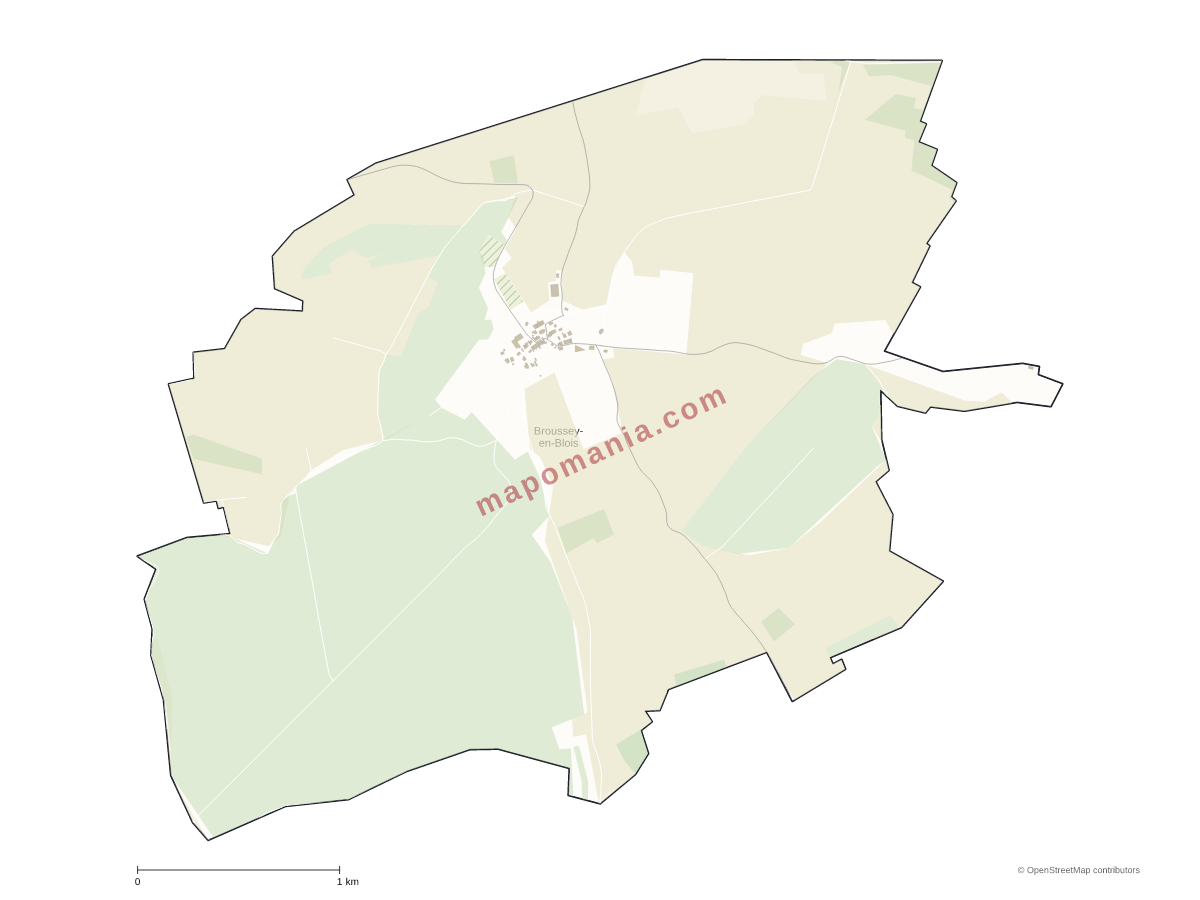 Carte de Broussey-en-Blois à personnaliser