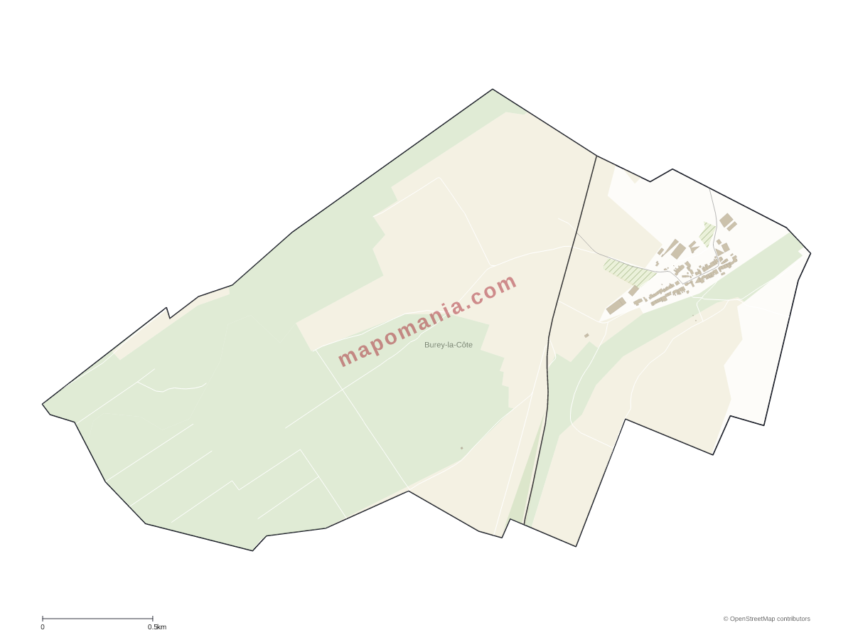 Carte de Burey-la-Côte à personnaliser