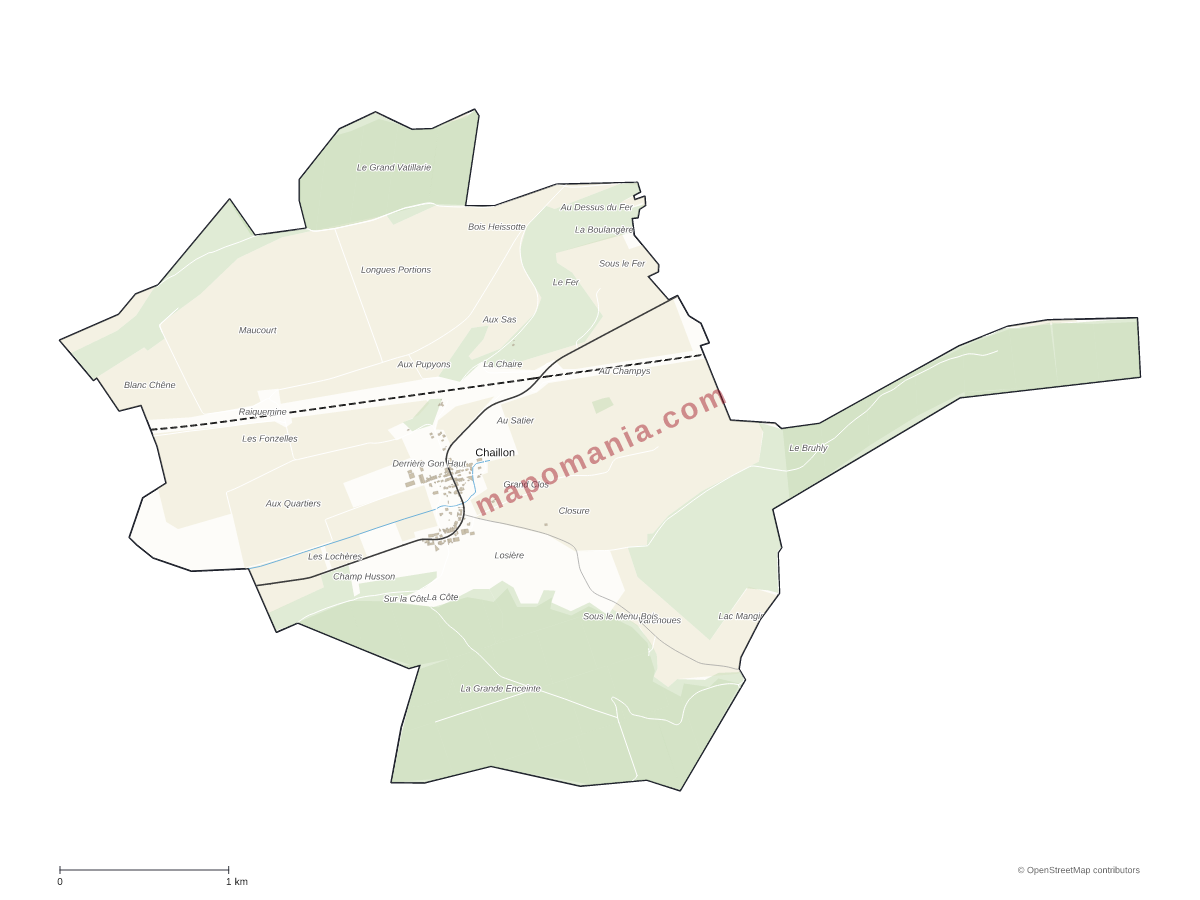 Carte de Chaillon à personnaliser