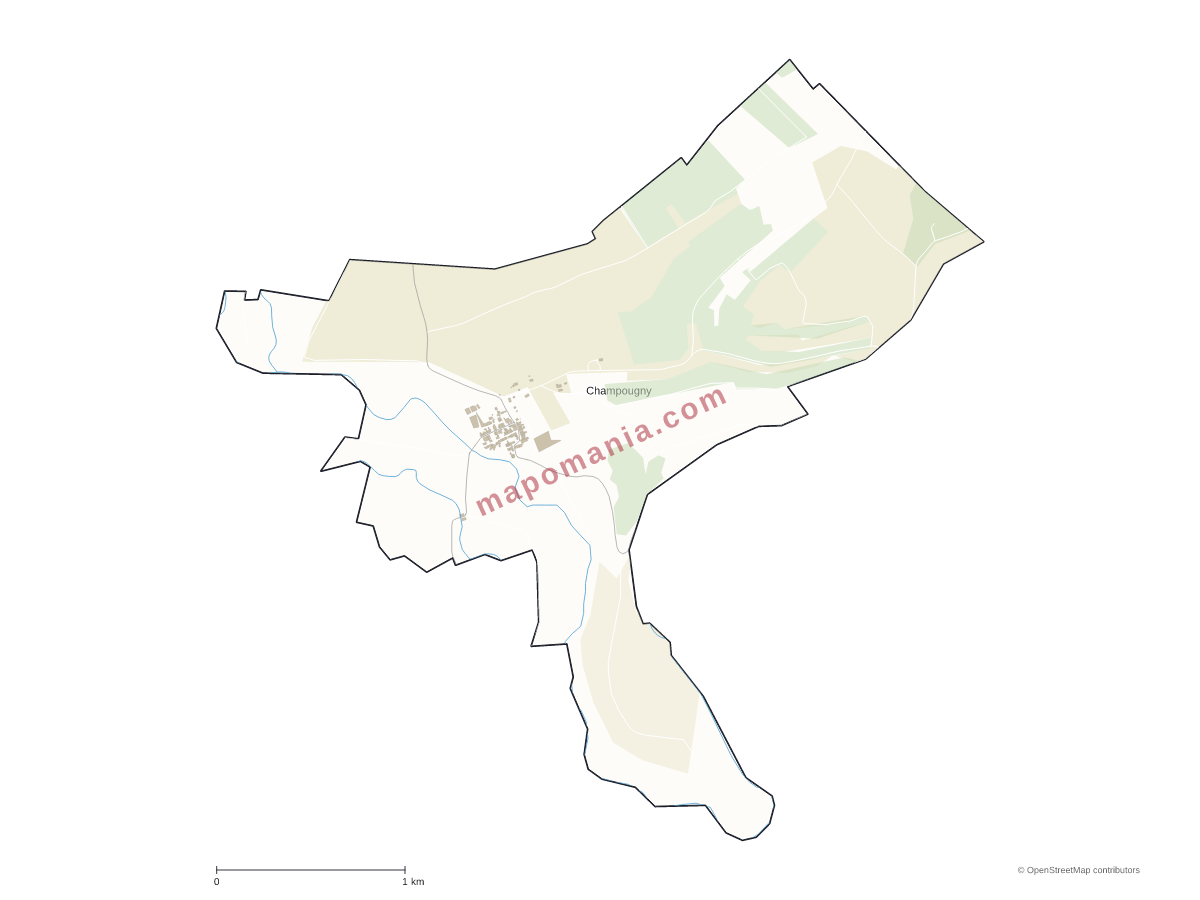 Carte de Champougny à personnaliser
