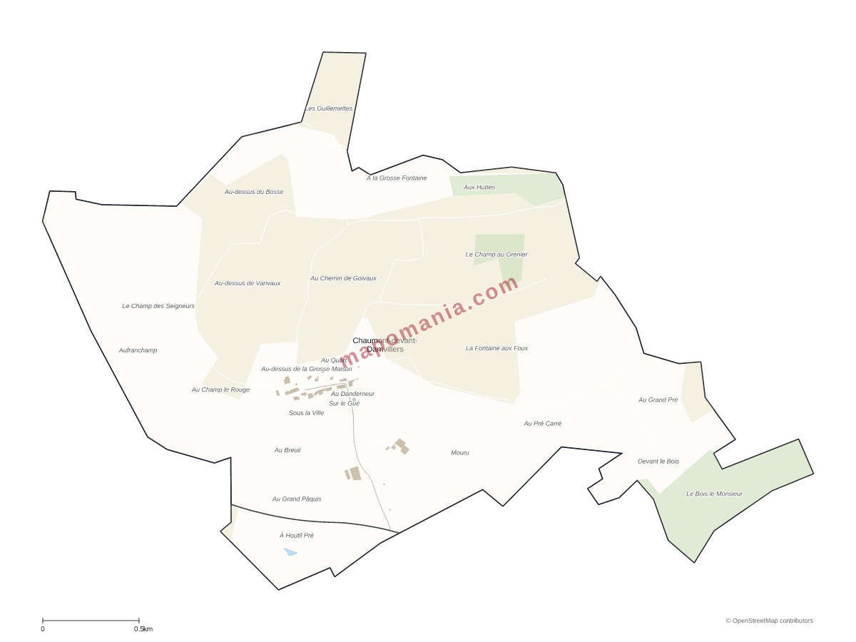 Carte de Chaumont-devant-Damvillers à personnaliser
