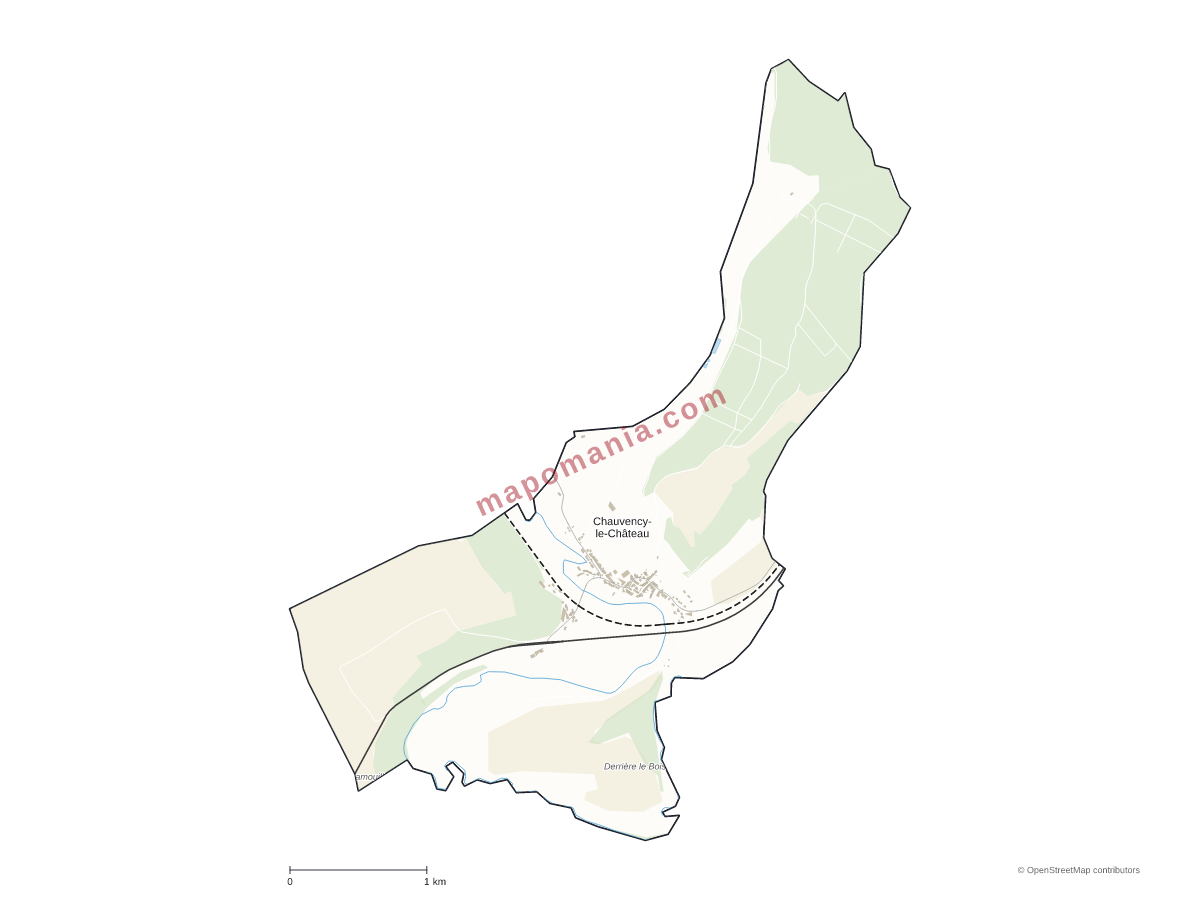 Carte de Chauvency-le-Château à personnaliser