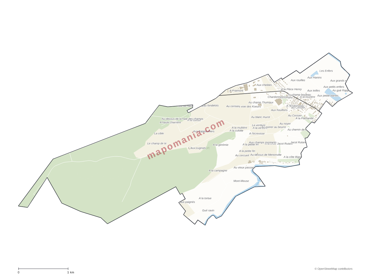 Carte de Chauvoncourt à personnaliser