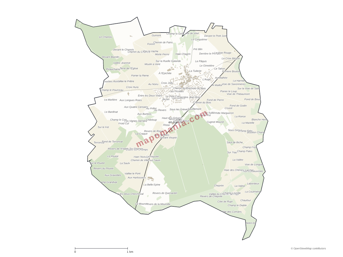 Carte de Combles-en-Barrois à personnaliser