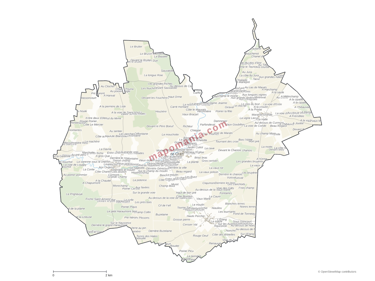 Carte de Les Hauts-de-Chée à personnaliser