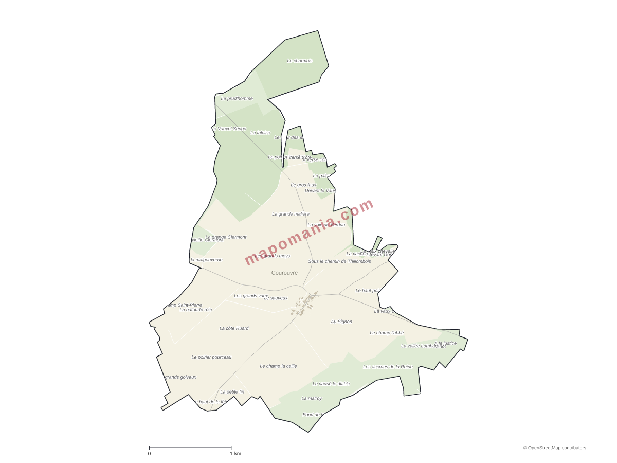 Carte de Courouvre à personnaliser