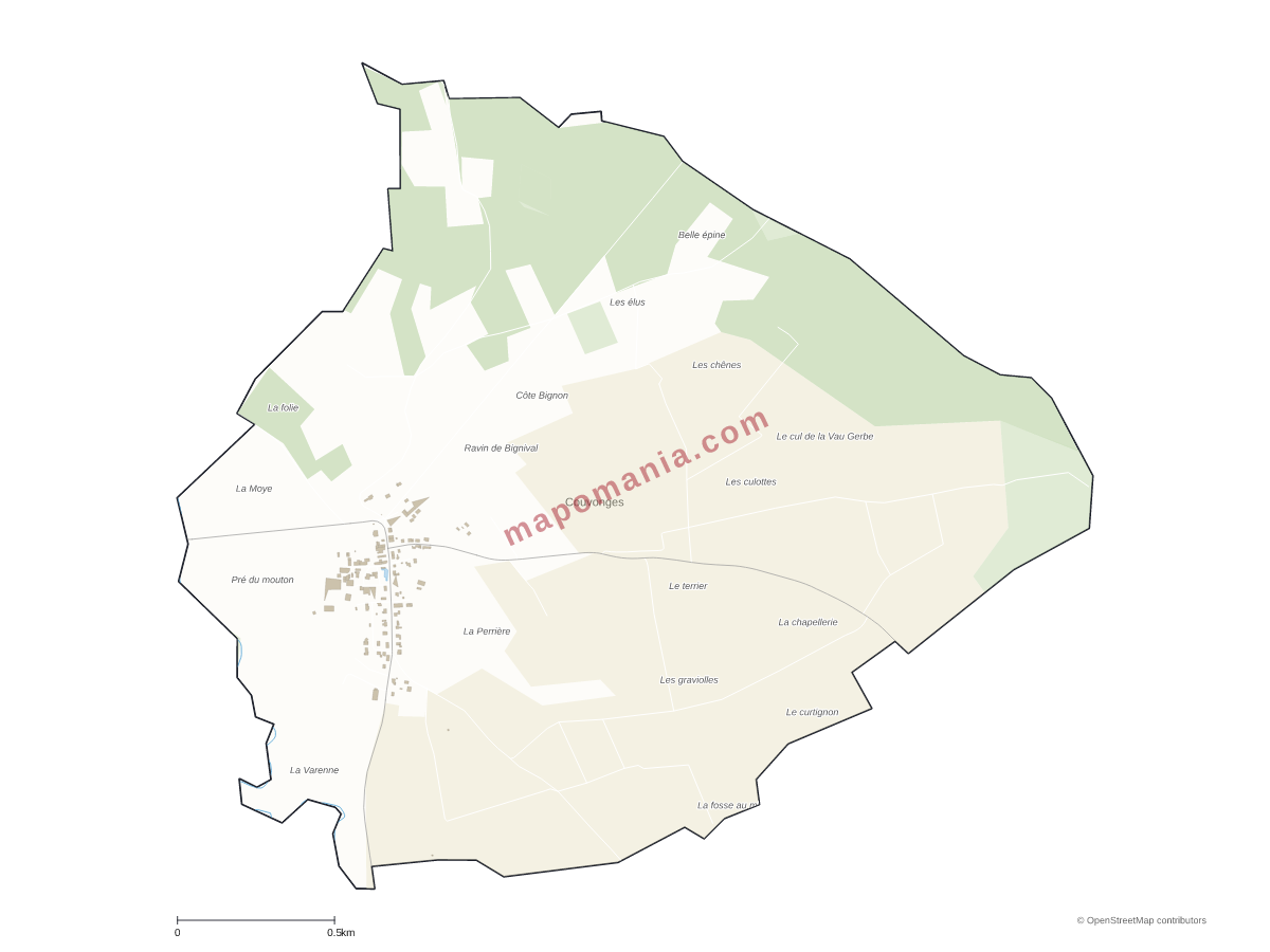 Carte de Couvonges à personnaliser