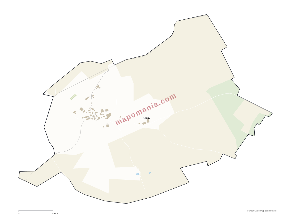 Carte de Cuisy à personnaliser