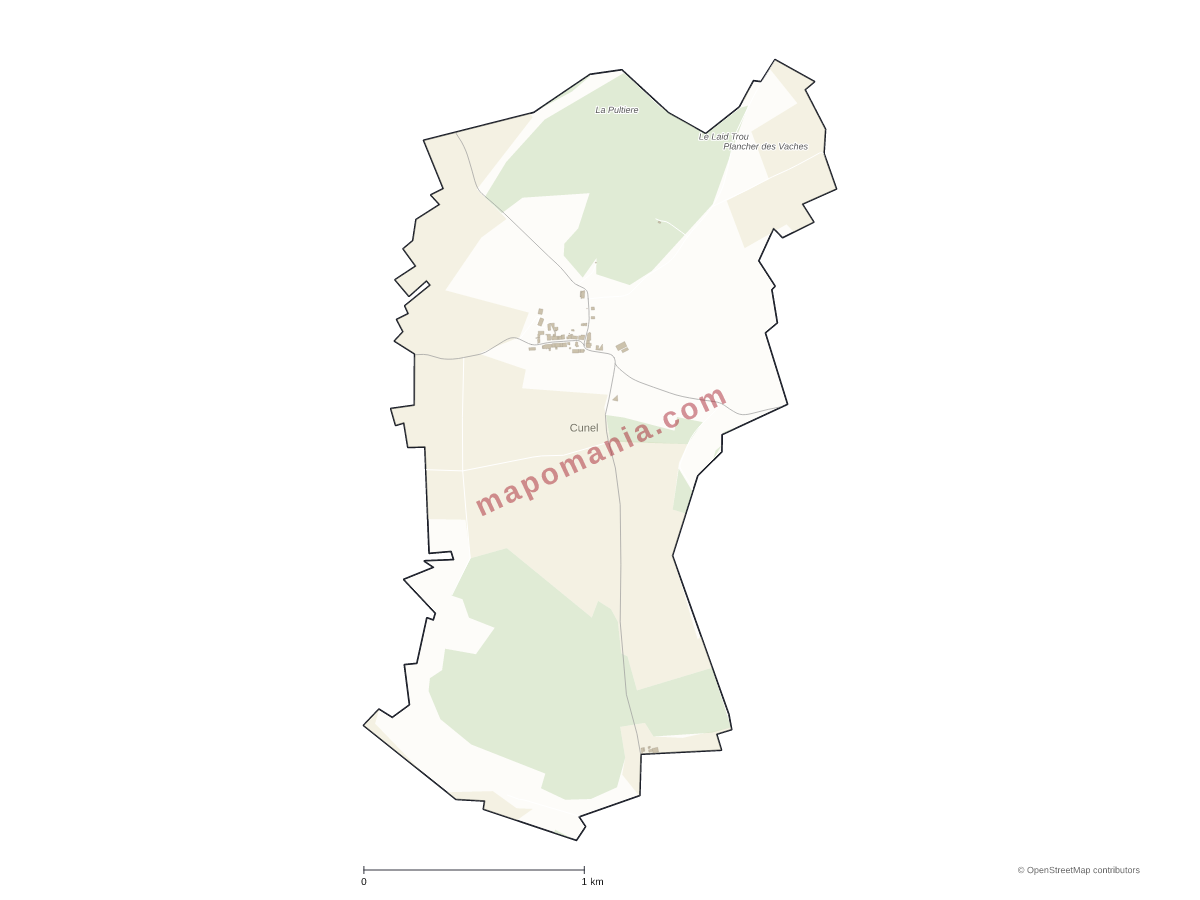 Carte de Cunel à personnaliser