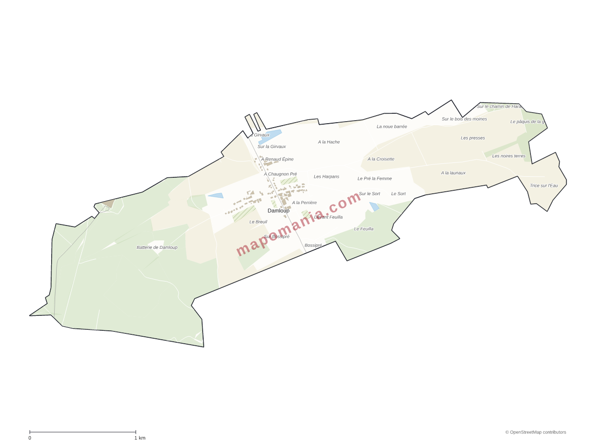 Carte de Damloup à personnaliser