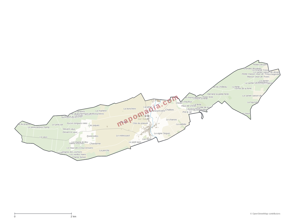Carte de Dammarie-sur-Saulx à personnaliser
