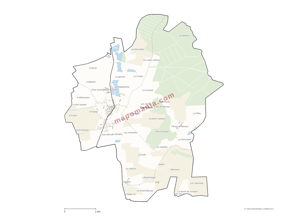 Carte de Damvillers à personnaliser