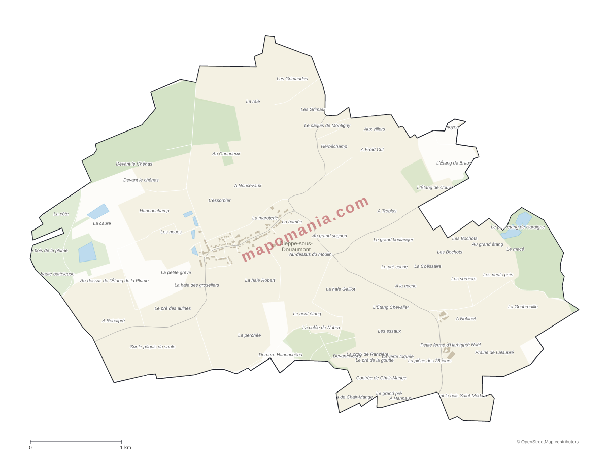 Carte de Dieppe-sous-Douaumont à personnaliser