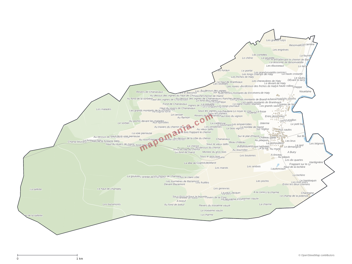 Carte de Dompcevrin à personnaliser