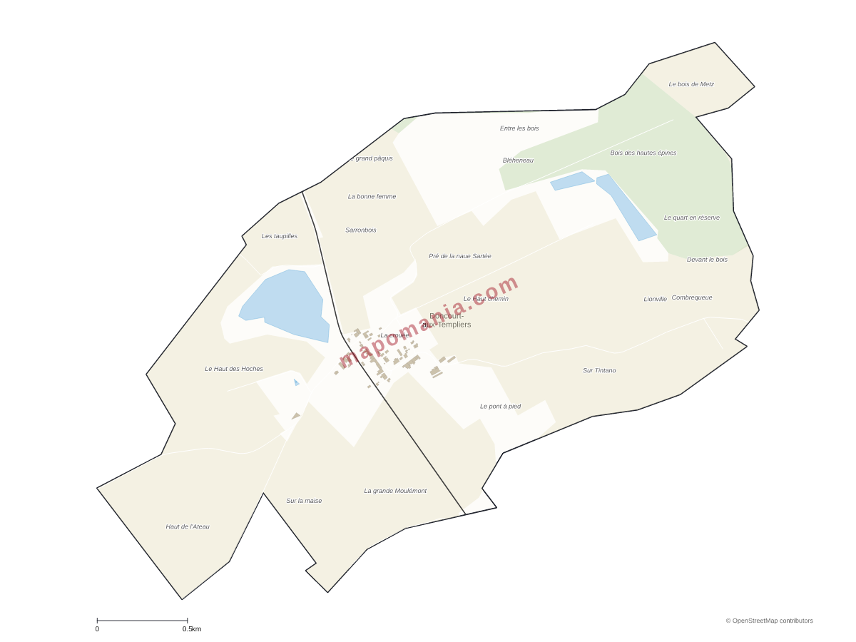 Carte de Doncourt-aux-Templiers à personnaliser