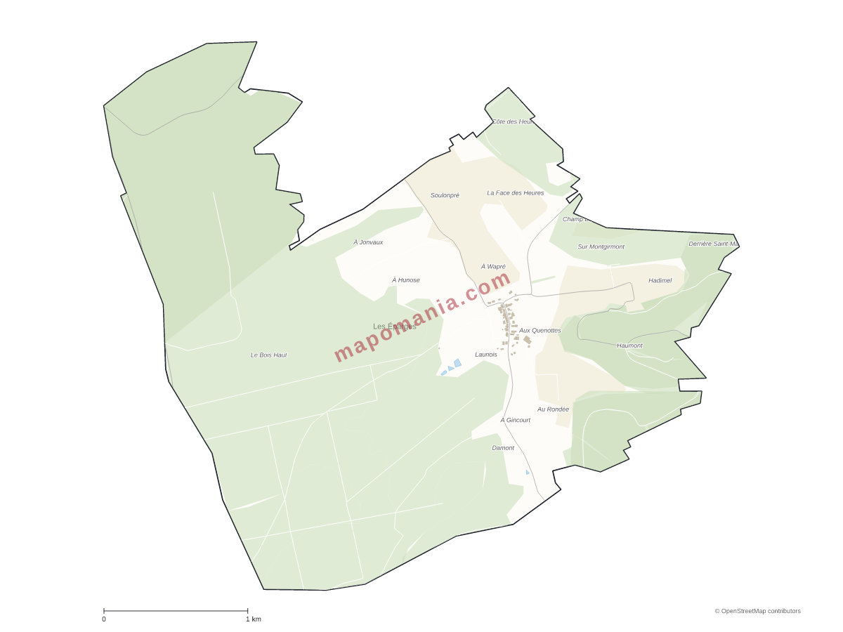 Carte de Les Éparges à personnaliser