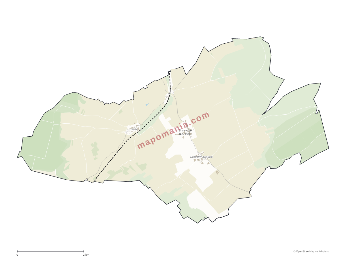 Carte de Erneville-aux-Bois à personnaliser