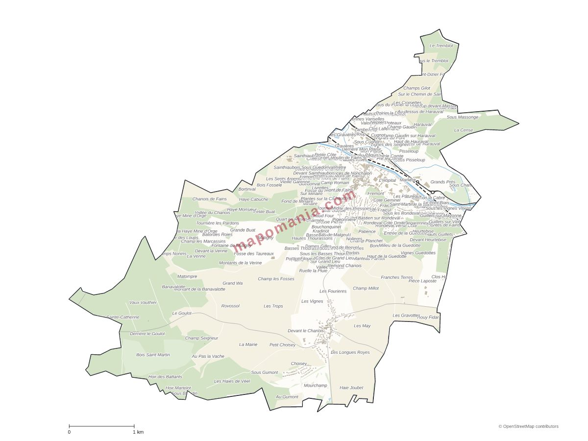 Carte de Fains-Véel à personnaliser