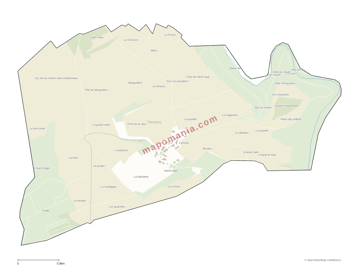 Carte de Flassigny à personnaliser